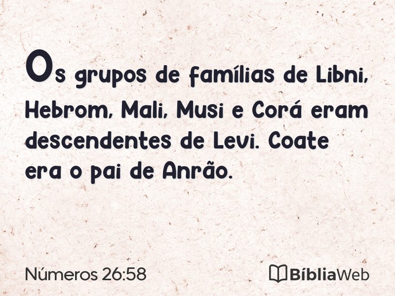 Números 26:58 em imagem para compartilhar