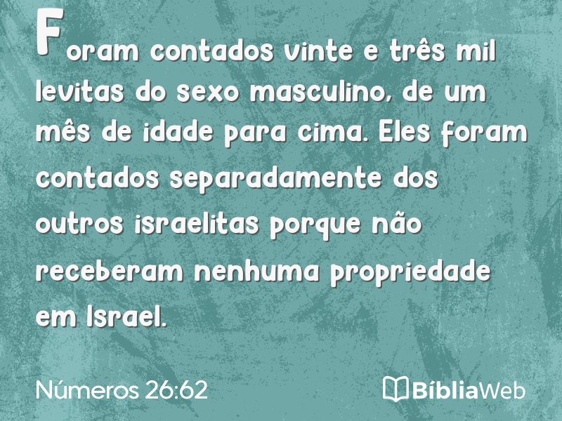 Números 26:62 em imagem para compartilhar