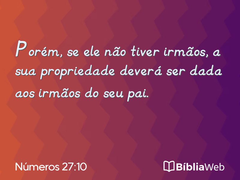 Números 27:10 em imagem para compartilhar
