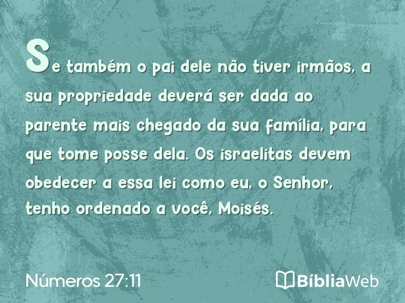 Números 27:11 em imagem para compartilhar