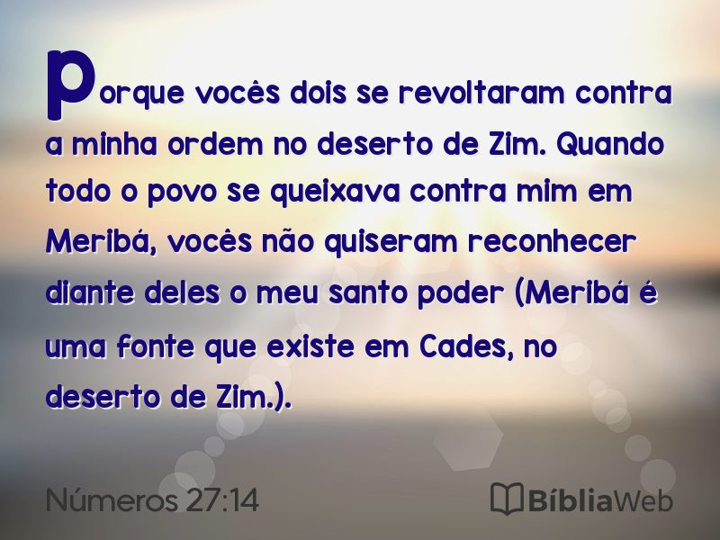 Números 27:14 em imagem para compartilhar