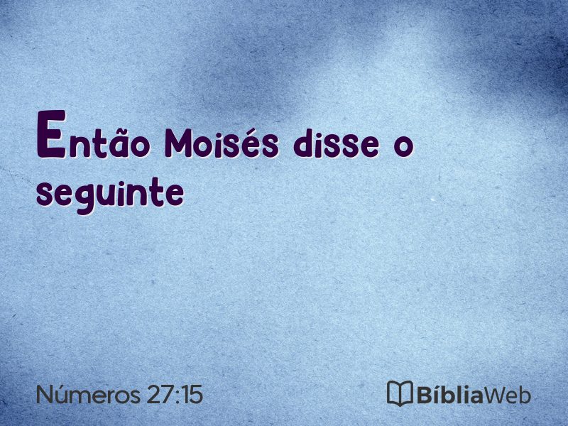 Números 27:15 em imagem para compartilhar