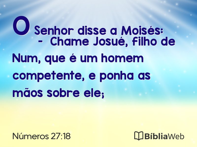 Números 27:18 em imagem para compartilhar