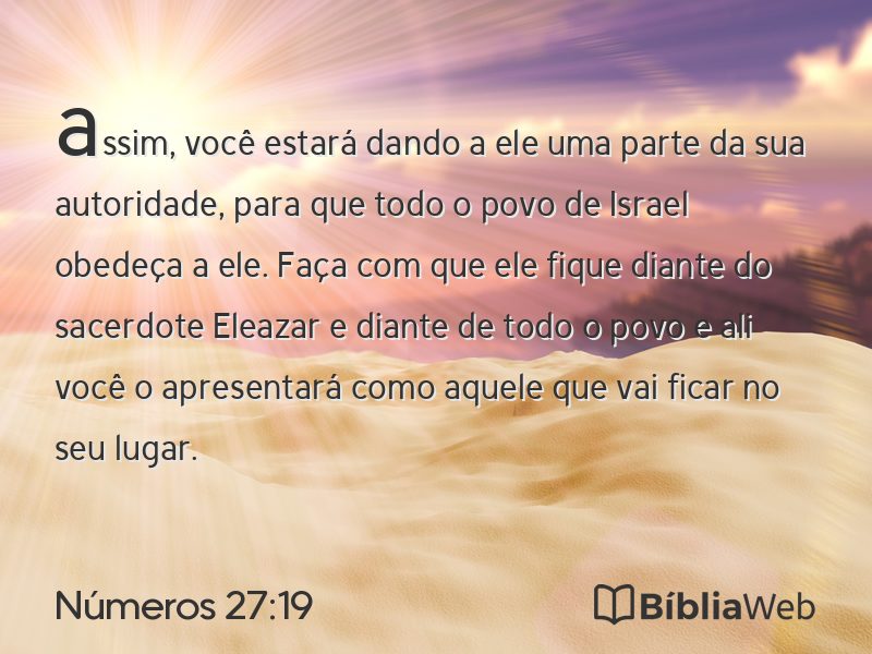 Números 27:19 em imagem para compartilhar