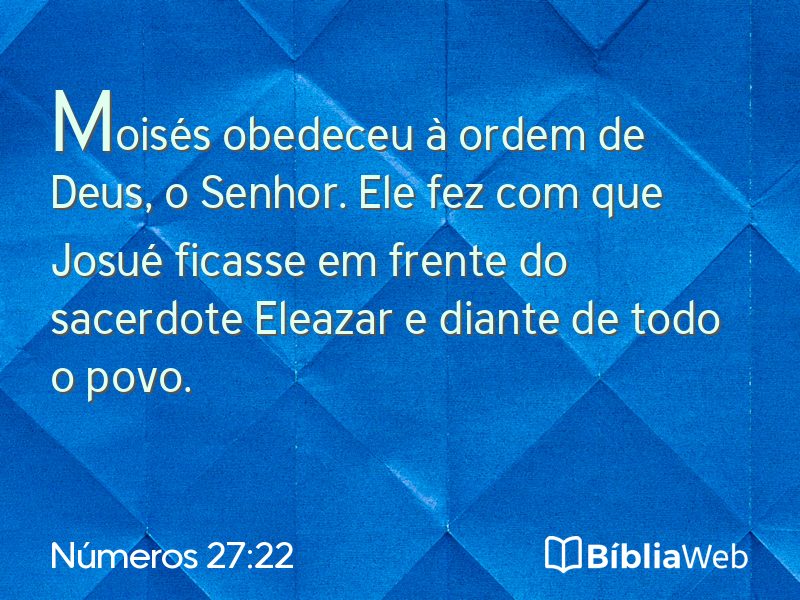 Números 27:22 em imagem para compartilhar