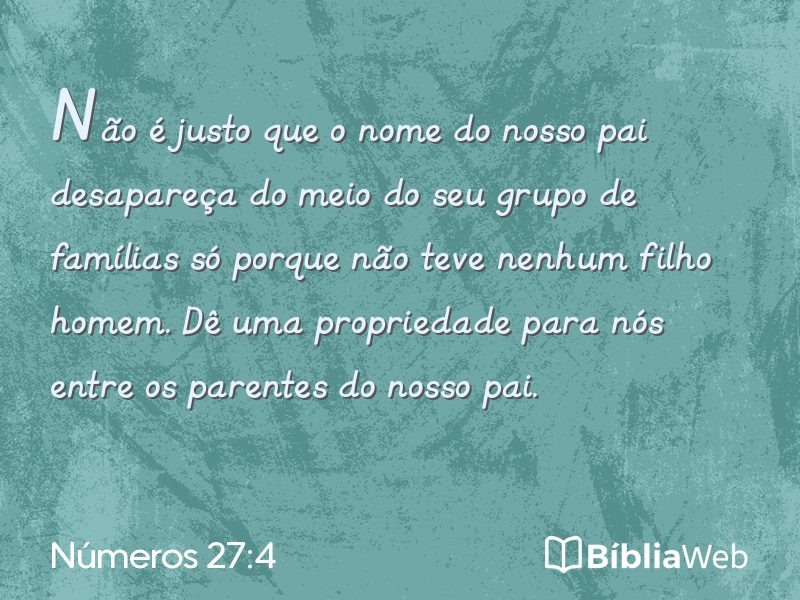 Números 27:4 em imagem para compartilhar