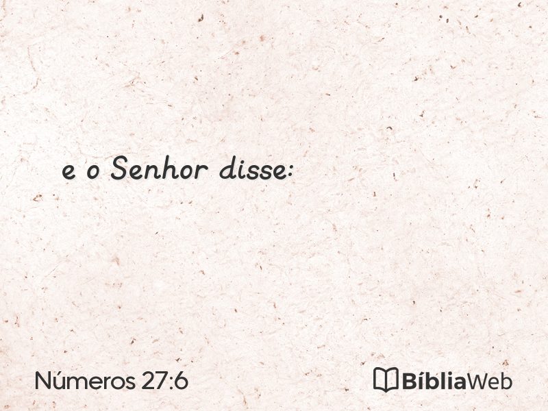 Números 27:6 em imagem para compartilhar