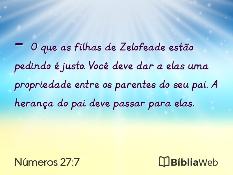 Números 27:7 em imagem para compartilhar