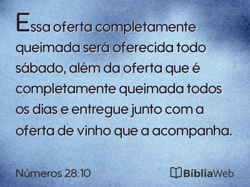 Números 28:10 em imagem para compartilhar