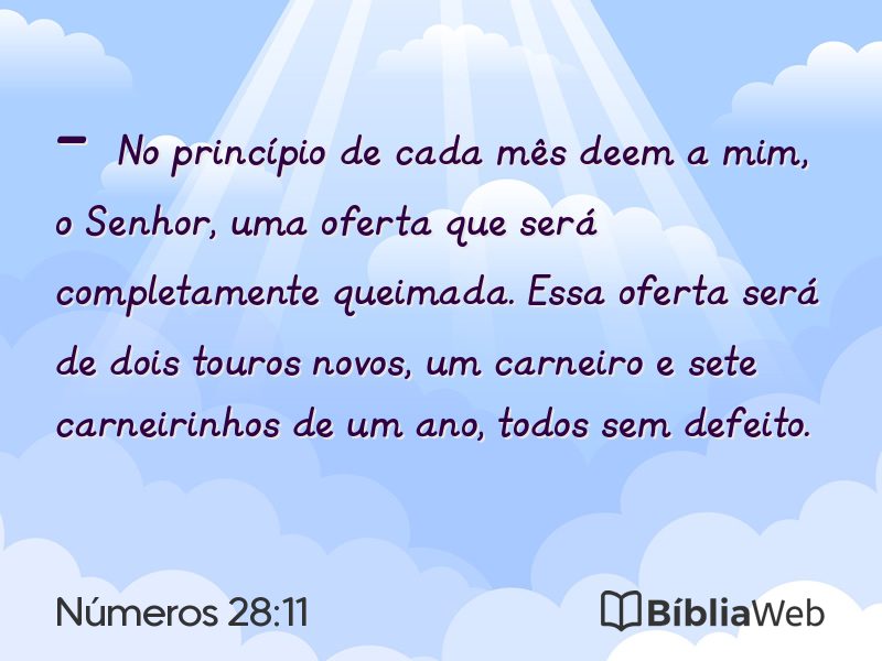 Números 28:11 em imagem para compartilhar