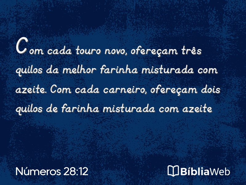 Números 28:12 em imagem para compartilhar