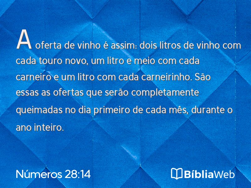 Números 28:14 em imagem para compartilhar
