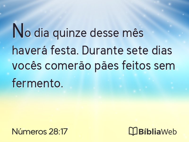 Números 28:17 em imagem para compartilhar
