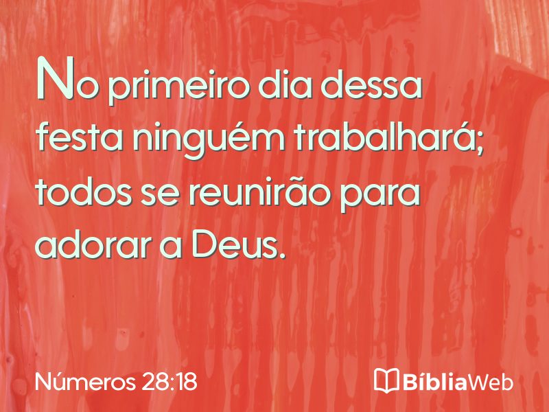 Números 28:18 em imagem para compartilhar