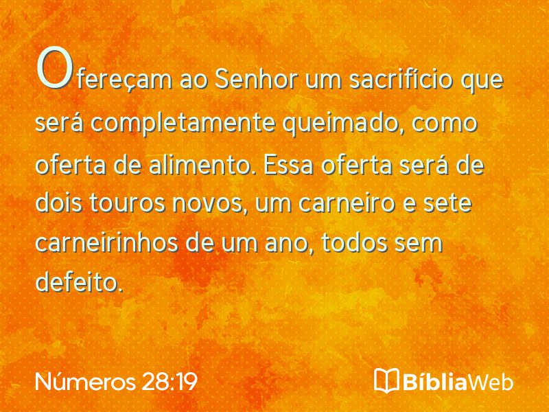 Números 28:19 em imagem para compartilhar