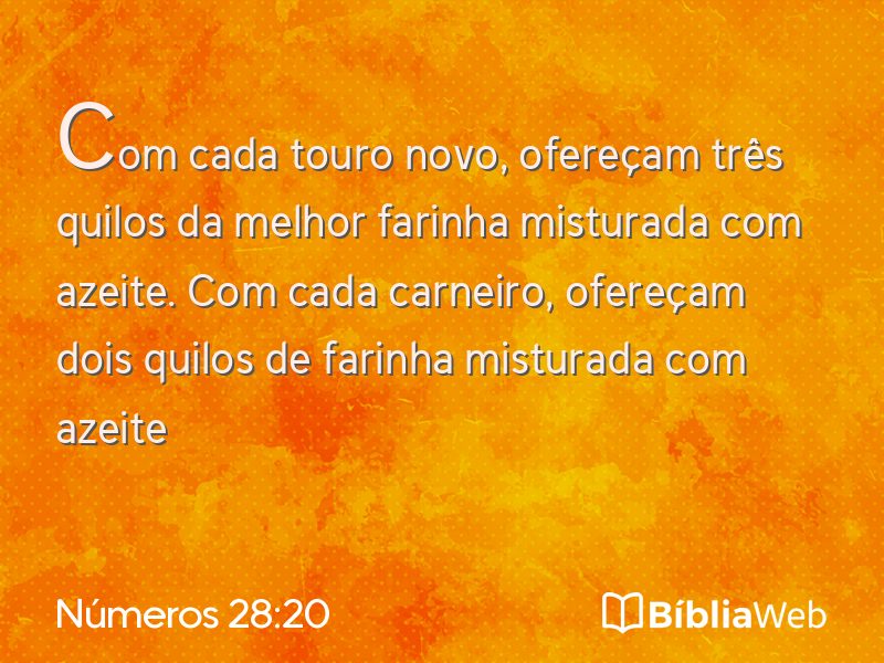 Números 28:20 em imagem para compartilhar
