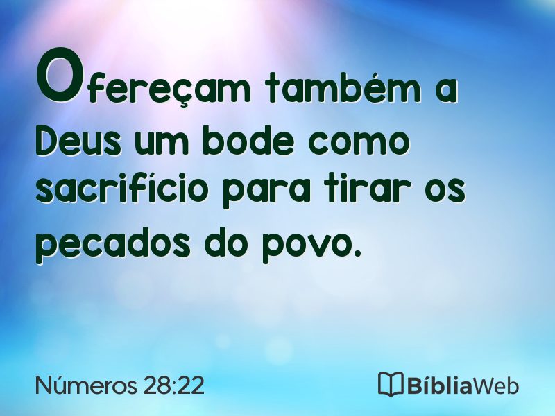 Números 28:22 em imagem para compartilhar