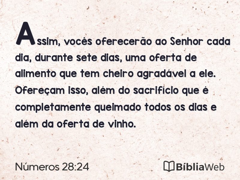 Números 28:24 em imagem para compartilhar