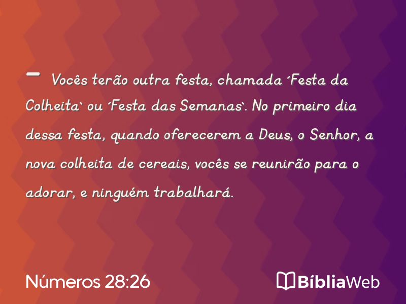 Números 28:26 em imagem para compartilhar