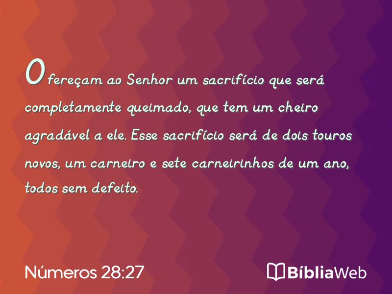 Números 28:27 em imagem para compartilhar