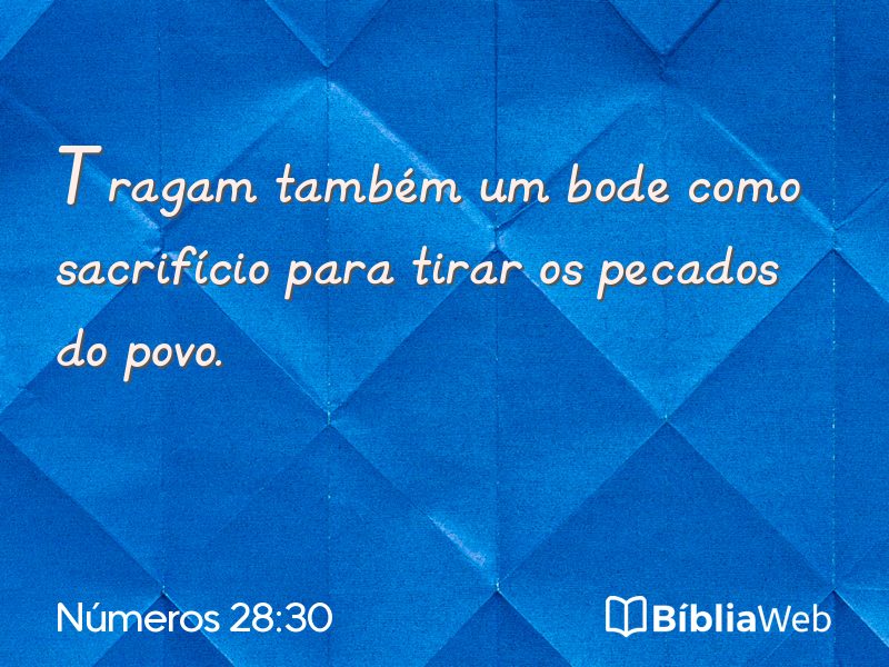 Números 28:30 em imagem para compartilhar