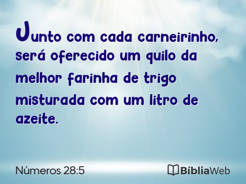 Números 28:5 em imagem para compartilhar