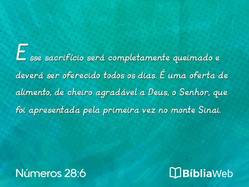 Números 28:6 em imagem para compartilhar