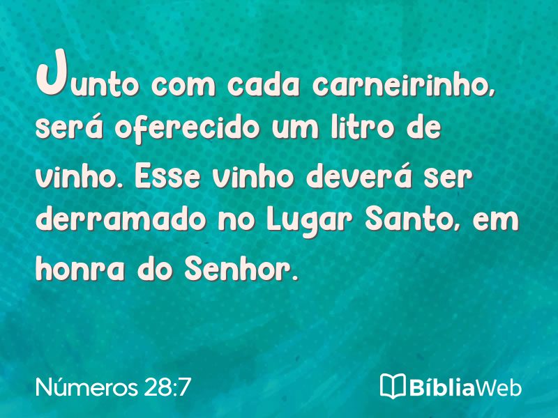 Números 28:7 em imagem para compartilhar