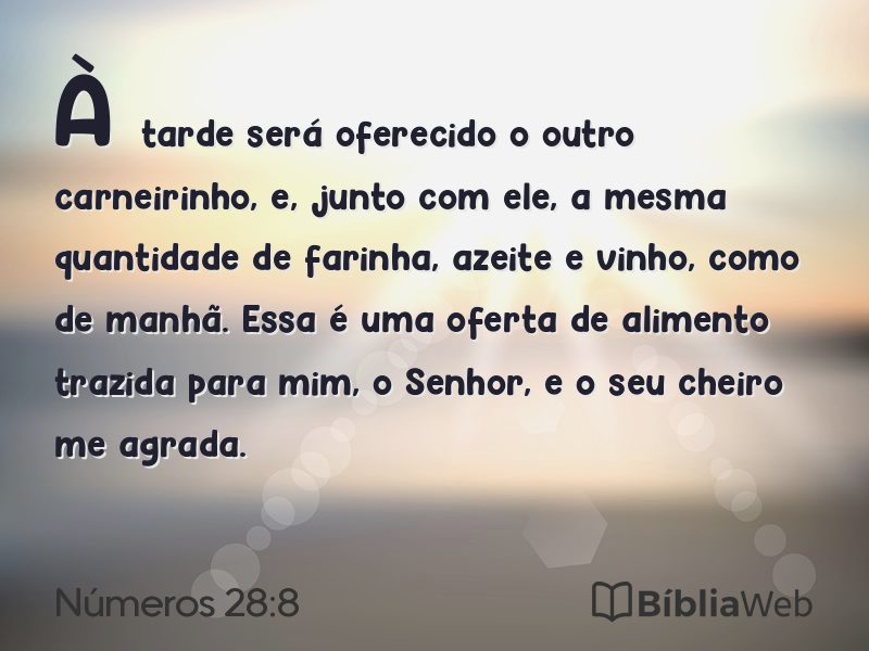 Números 28:8 em imagem para compartilhar