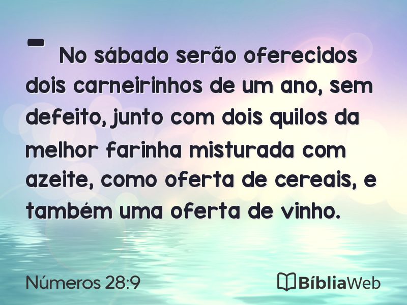 Números 28:9 em imagem para compartilhar