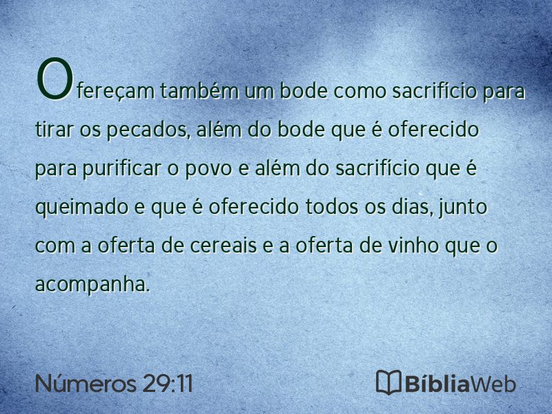 Números 29:11 em imagem para compartilhar