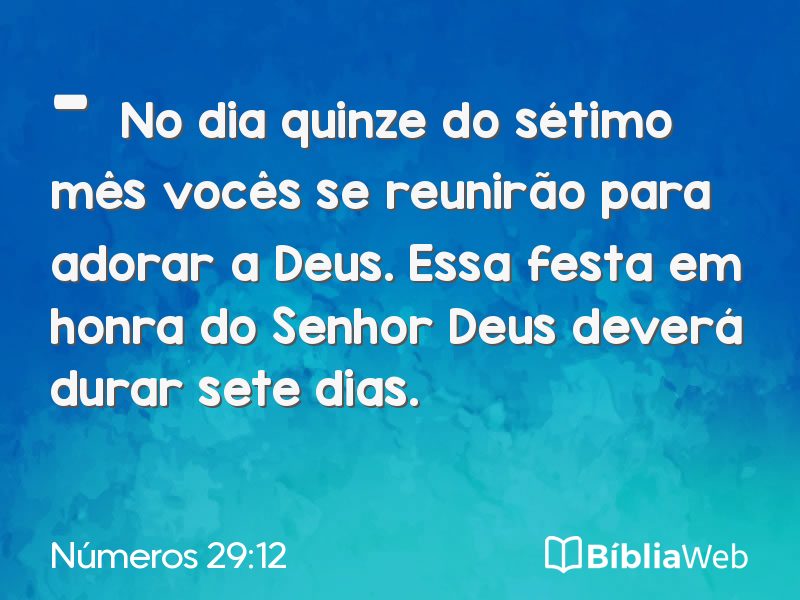 Números 29:12 em imagem para compartilhar