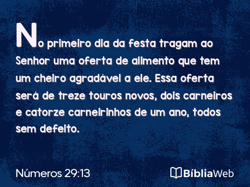 Números 29:13 em imagem para compartilhar