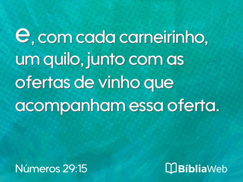Números 29:15 em imagem para compartilhar