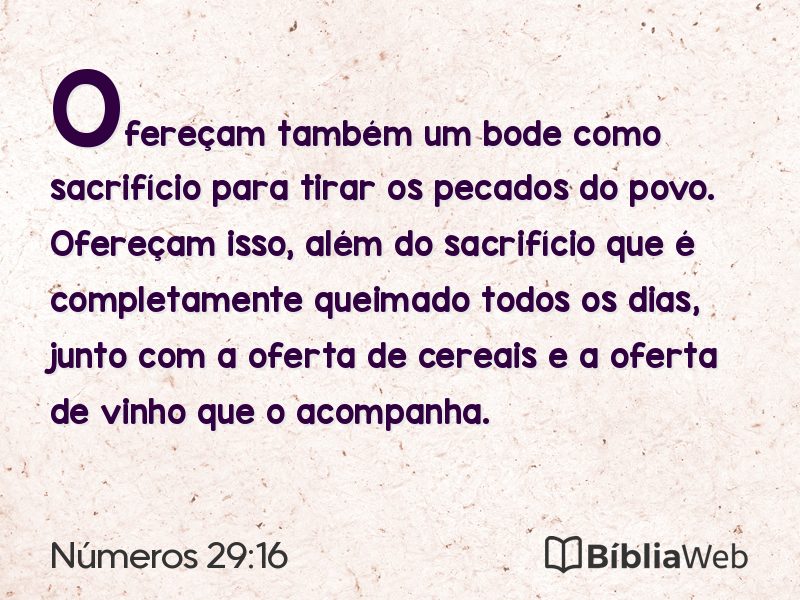Números 29:16 em imagem para compartilhar