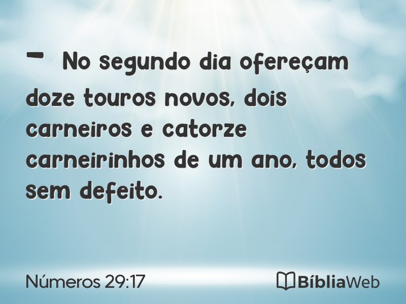 Números 29:17 em imagem para compartilhar
