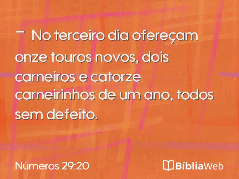 Números 29:20 em imagem para compartilhar