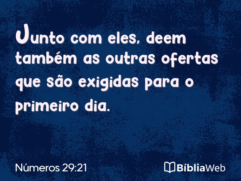 Números 29:21 em imagem para compartilhar