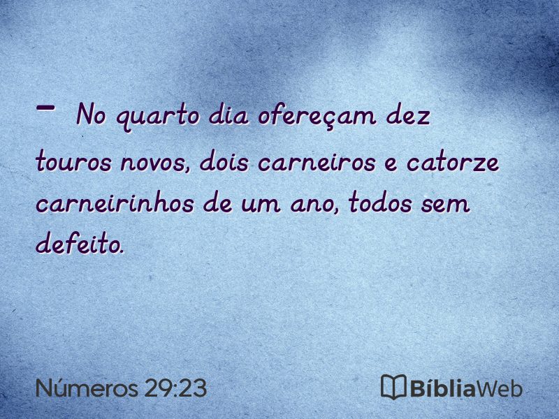 Números 29:23 em imagem para compartilhar