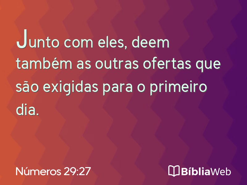 Números 29:27 em imagem para compartilhar