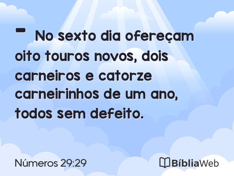 Números 29:29 em imagem para compartilhar