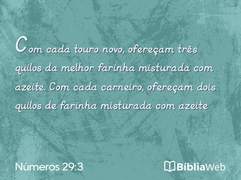 Números 29:3 em imagem para compartilhar
