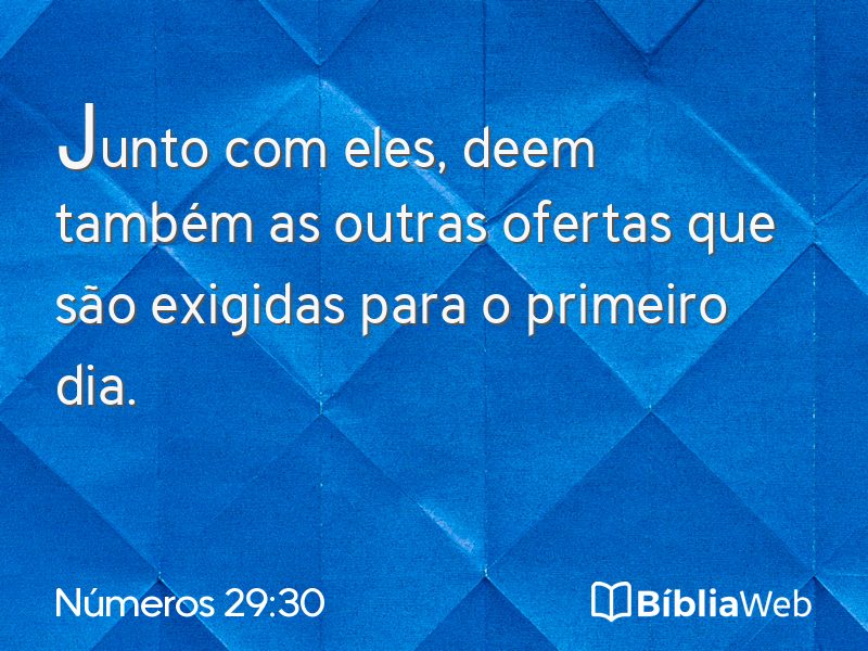Números 29:30 em imagem para compartilhar