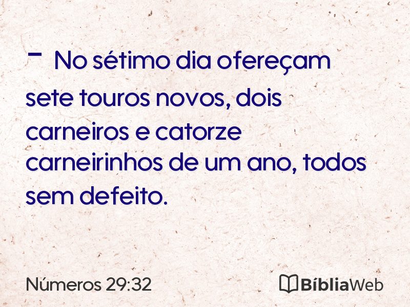 Números 29:32 em imagem para compartilhar
