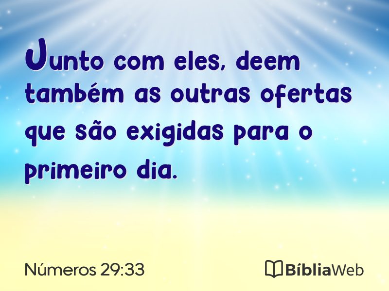Números 29:33 em imagem para compartilhar