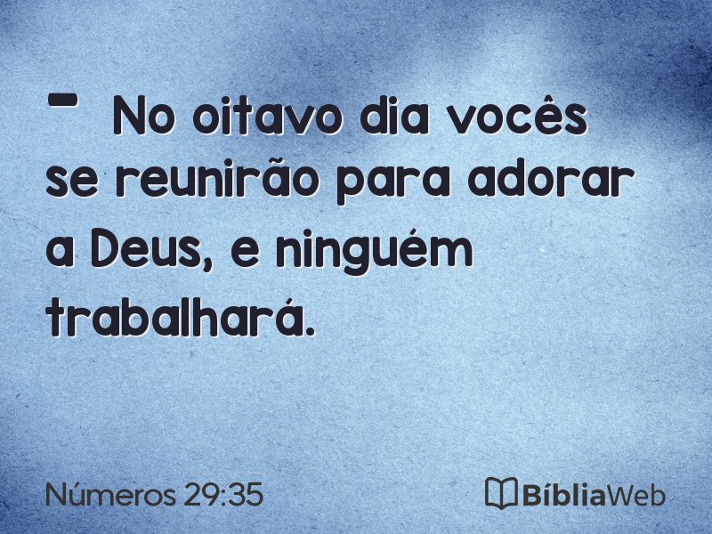 Números 29:35 em imagem para compartilhar