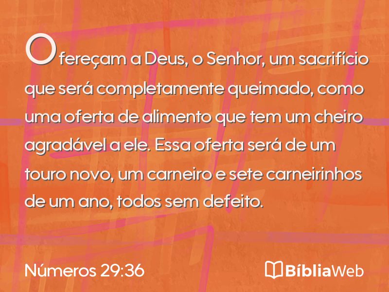 Números 29:36 em imagem para compartilhar