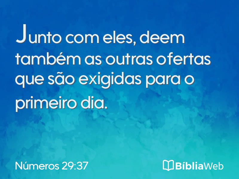 Números 29:37 em imagem para compartilhar