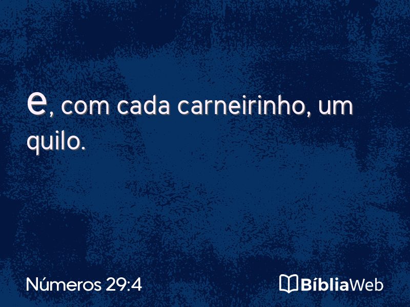 Números 29:4 em imagem para compartilhar