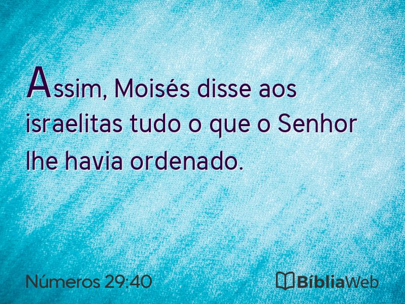 Números 29:40 em imagem para compartilhar